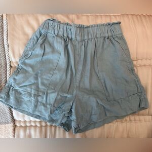 Abercrombie Baby Blue Linen Shorts